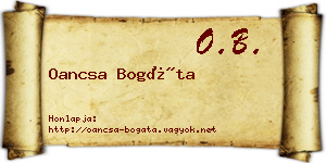 Oancsa Bogáta névjegykártya